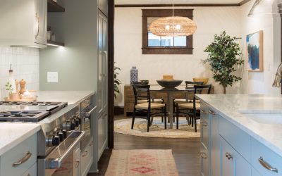 Newly Remodeled Kitchen With Blue Cabinets