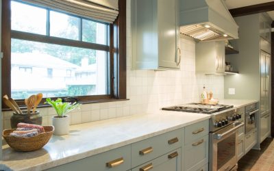 Newly Remodeled Kitchen With Blue Cabinets