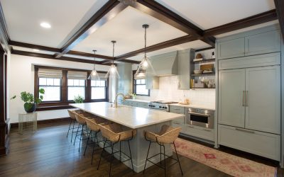 Newly Remodeled Kitchen With Blue Cabinets