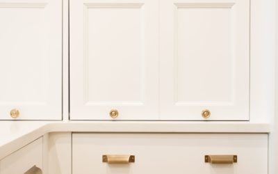 White Cabinets with Gold Handles