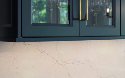 Blue Cabinets with Gold Handles