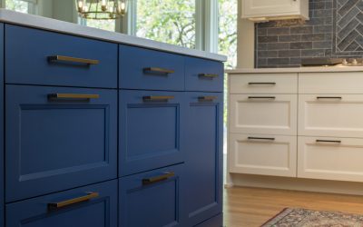 Blue Cabinets in Kitchen Remodel