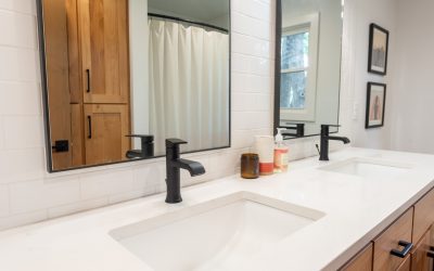 Modern Bathroom with white countertops