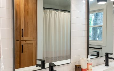 Modern Bathroom with white countertops